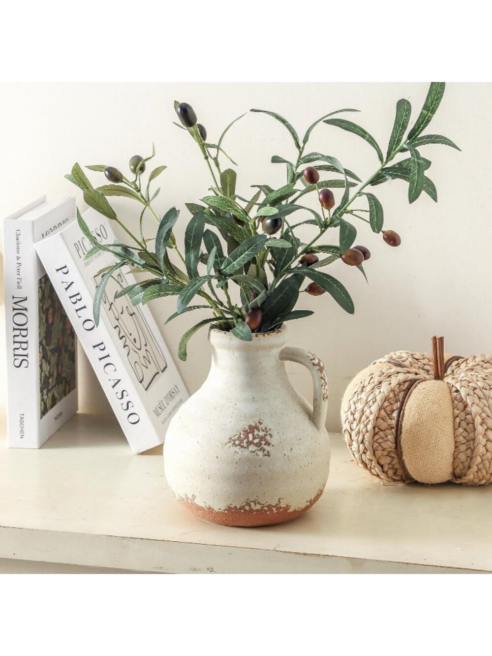 7.1 Inch Ceramic Rustic Vintage Flower Vase Living Room Kitchen Home Decor